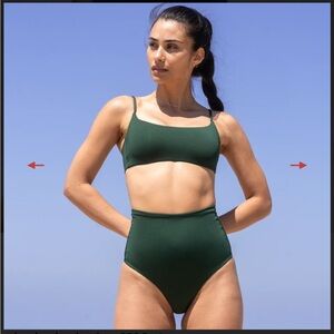 Left on Friday Pool Days Swim Top in Palms (green)